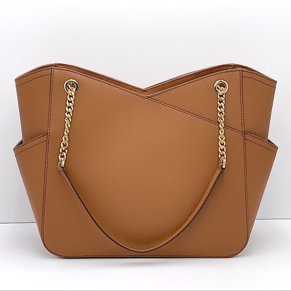 MICHAEL KORS LARGE X CHAIN LOGO SHOULDER BAG BROWN - Picture 4 of 16